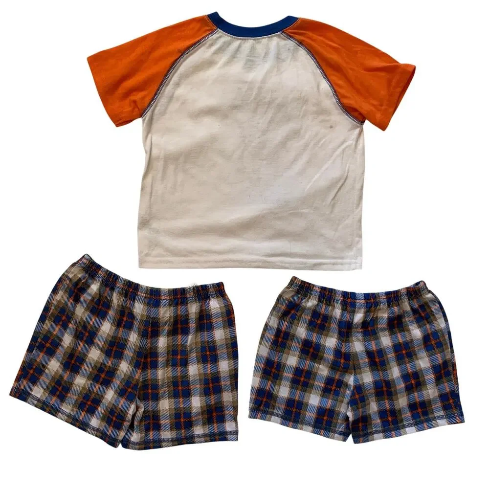 Child of Mine Carters Boys 5T Sleepy Head French Bulldog Orange Plaid Pajama Set